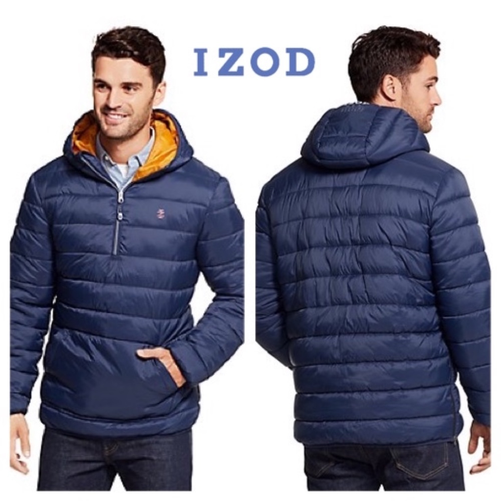 NWT $125 IZOD Men XL Water Wind Resistant Puffer Pull-Over Jacket